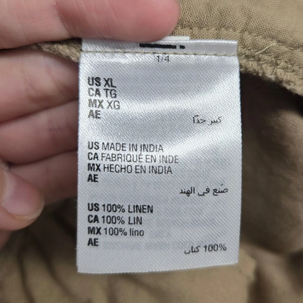 Club Room Luxury 100% Linen Pants Men XL Drawstring Elastic Waist Resort Coastal - Picture 7 of 8